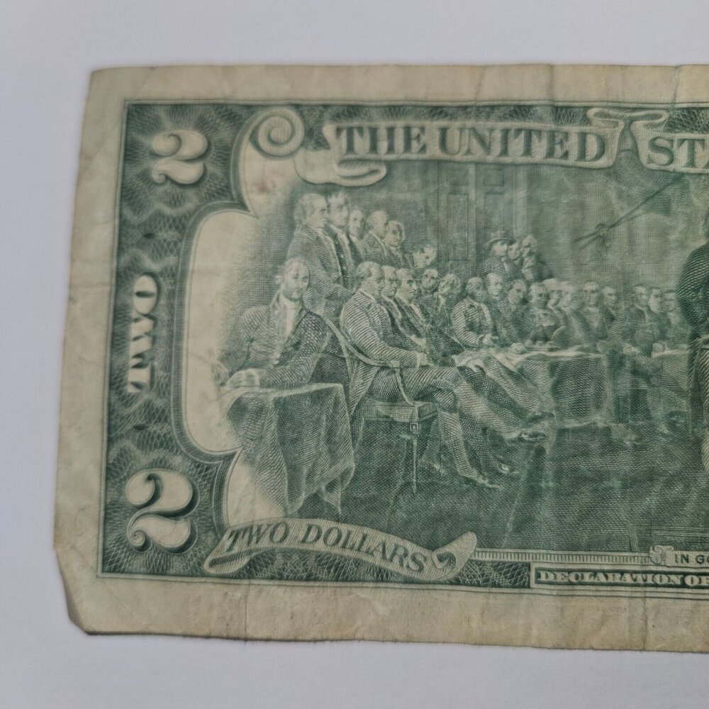 RARE 1976 Two Dollar Bill in Hard Sleeve - Circulated - (B380) - Picture 8 of 10